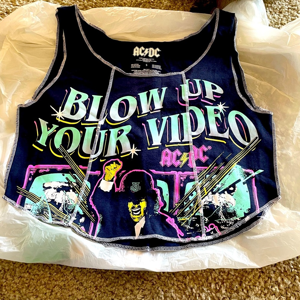 AC/DC Crop Top Size- S